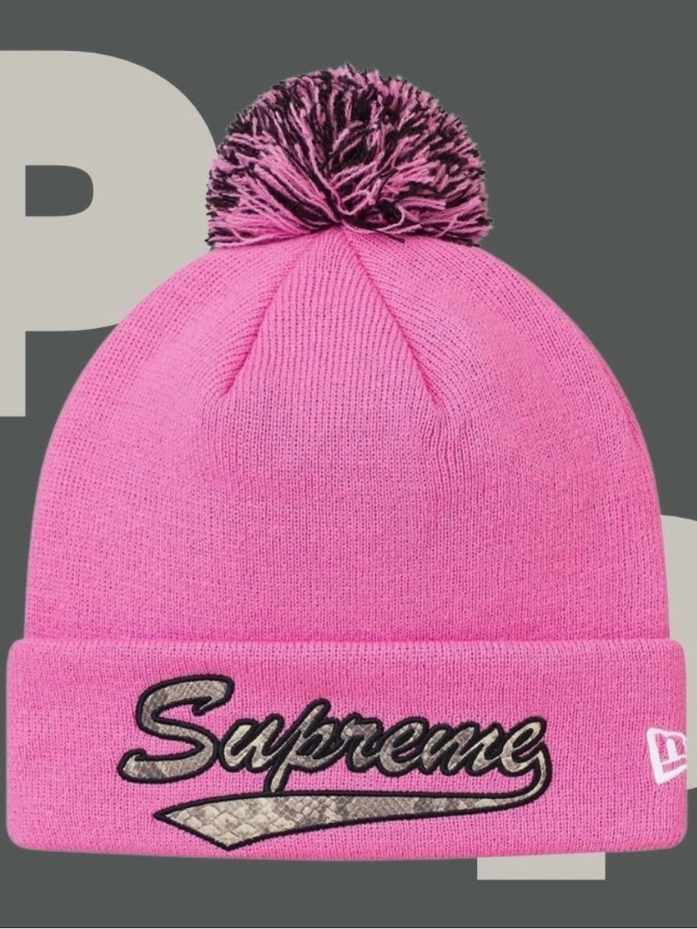 Supreme New Era Snake Script Beanie
